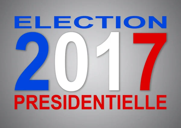 Вибори Президента 2017 французькою мовою з з сині та червоні col — стокове фото