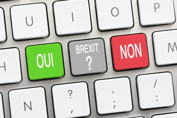 Вопрос и ответ на Брексит Да и Нет на французском языке — стоковое фото