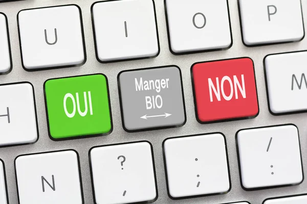 Äta Bio fråga och svar ja och nej i franska — Stockfoto