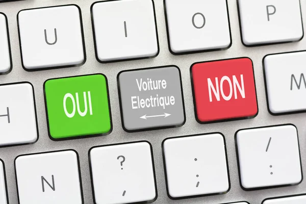Carro elétrico pergunta e resposta Sim e Não em francês — Fotografia de Stock