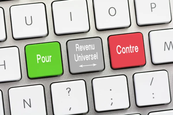 Univerzális jövedelem Kérdezz- felelek és ellen francia nyelven — Stock Fotó
