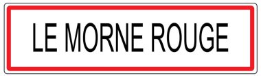 Fransa'da Le Morne Rouge şehir trafik işareti illüstrasyon
