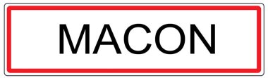 Fransa'da Macon şehir trafik işareti illüstrasyon