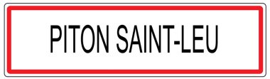 Fransa'da Piton Saint Leu şehir trafik işareti illüstrasyon