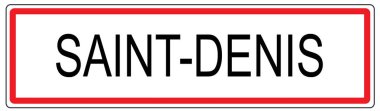 Fransa'da Saint Denis şehir trafik işareti illüstrasyon