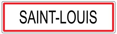 Fransa'da Saint Louis şehir trafik işareti illüstrasyon