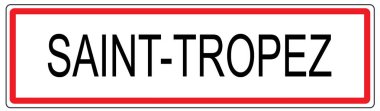 Fransa'da Saint Tropez şehir trafik işareti illüstrasyon