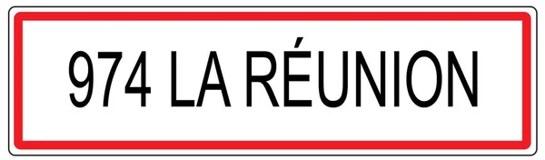 Fransa'da 974 La Reunion şehir trafik işareti illüstrasyon — Stok fotoğraf