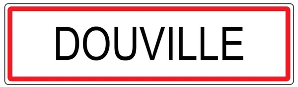 Douville Stadt Verkehrszeichen Illustration in Frankreich — Stockfoto
