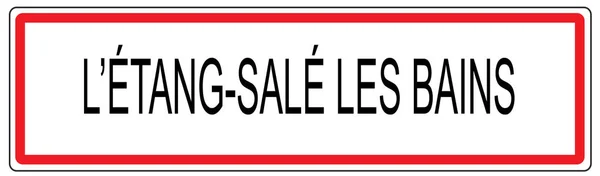 Etang eladó Les Bains városi közlekedési jel illusztráció Franciaországban — Stock Fotó