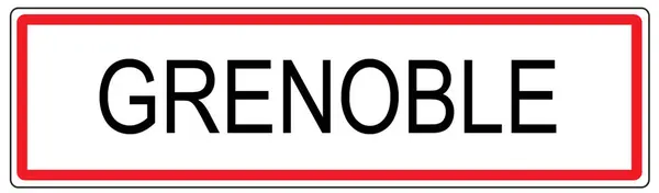 Grenoble miasto znak drogowy w Francja — Zdjęcie stockowe