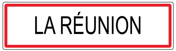 La Reunion city traffic sign illustration in France — Stock Photo, Image
