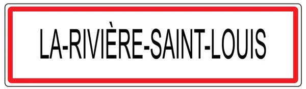 Fransa'da La Riviere Saint Louis şehir trafik işareti illüstrasyon — Stok fotoğraf