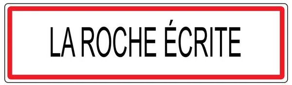 La Roche Ecrite città segnaletica stradale illustrazione in Francia — Foto Stock