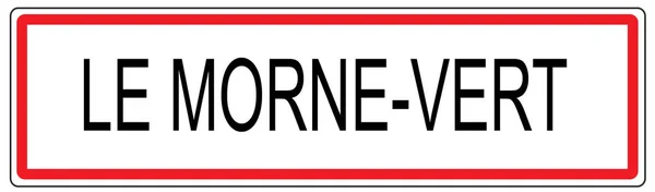 Fransa'da Le Morne Vert şehir trafik işareti illüstrasyon — Stok fotoğraf