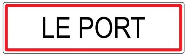Fransa'da Le Port şehir trafik işareti illüstrasyon — Stok fotoğraf