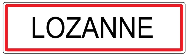 Lozanne City dopravní značka ve Francii — Stock fotografie