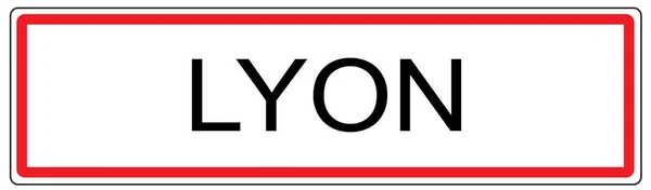 Lyon Stadt Verkehrszeichen Illustration in Frankreich — Stockfoto