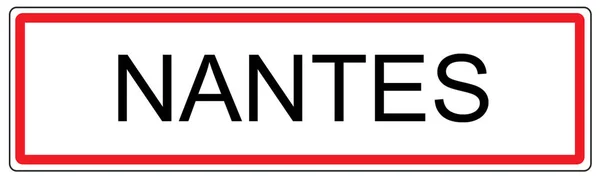 Illustrazione del cartello stradale cittadino di Nantes in Francia — Foto Stock