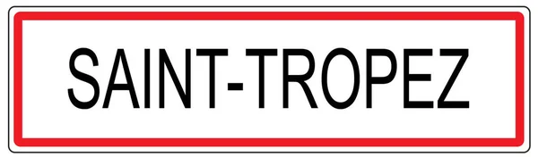 Fransa'da Saint Tropez şehir trafik işareti illüstrasyon — Stok fotoğraf