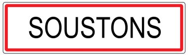 Soustons city traffic sign illustration in France clipart
