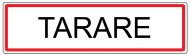 Fransa'da Tarare şehir trafik işareti illüstrasyon