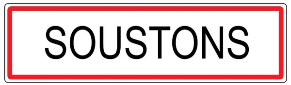 Soustons city traffic sign illustration in France — Stock Photo, Image