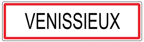Venissieux cidade sinal de trânsito ilustração na França — Fotografia de Stock