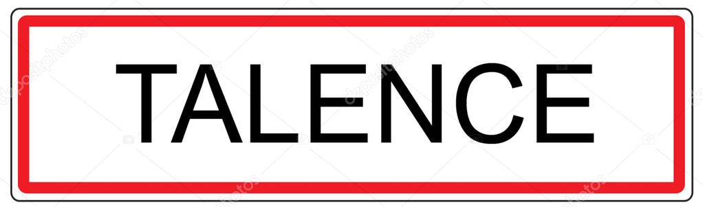 Talence city traffic sign illustration in France