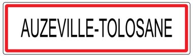 Fransa'da Auzeville Tolosane şehir trafik işareti illüstrasyon