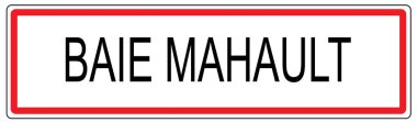 Baie Mahault city traffic sign illustration in France clipart