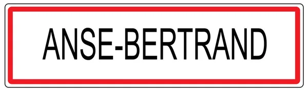 Anse Bertrand city traffic sign illustration in France — Zdjęcie stockowe