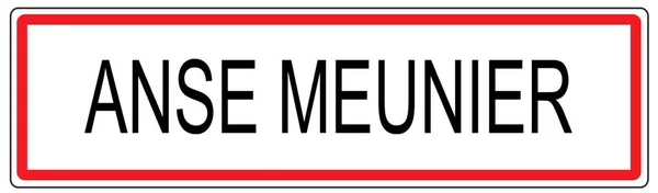 Anse Meunier city traffic sign illustration in France — Stock fotografie