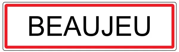 Beaujeu Stadt Verkehrszeichen Illustration in Frankreich — Stockfoto