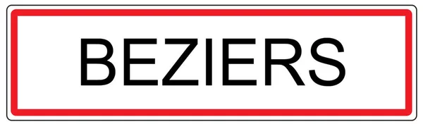 Dopravní značka města Beziers ve Francii — Stock fotografie