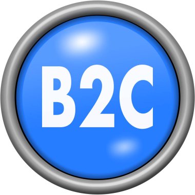 Mavi tasarım B2c yuvarlak 3d düğmesini
