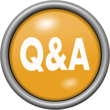 Turuncu tasarım Q ve A yuvarlak 3d düğmesi