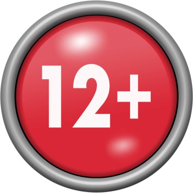 Kırmızı tasarım 12 yıl içinde yuvarlak 3d düğmesini
