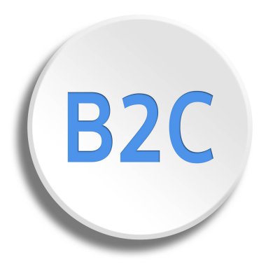 Gölge ile yuvarlak beyaz düğmesindeki mavi B2c