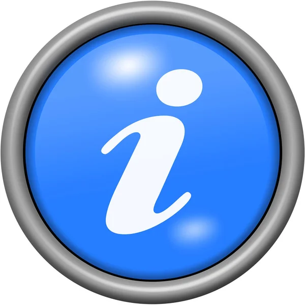 Μπλε σχέδιο πληροφορίες σε στρογγυλό κουμπί 3d — Φωτογραφία Αρχείου
