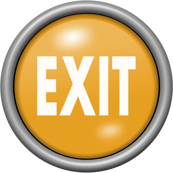 Orange design exit i runda 3d knappen — Stockfoto