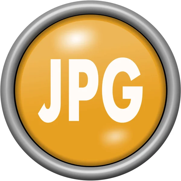 Oranžový design Jpg v kulaté tlačítko 3d — Stock fotografie