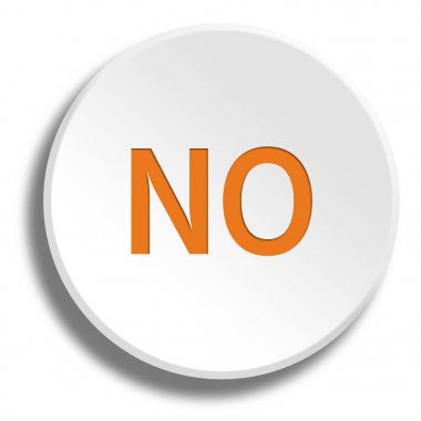 Gölge ile yuvarlak beyaz düğmesini turuncu Hayır