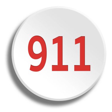 Kırmızı 911 gölge ile yuvarlak beyaz düğmesi