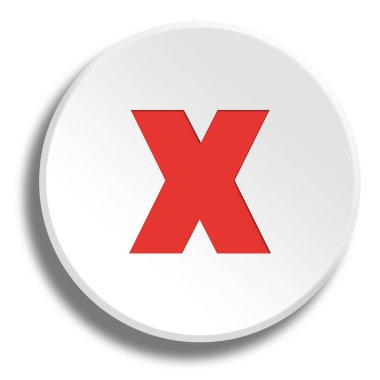 Kırmızı çöp gölge ile yuvarlak beyaz düğmesi