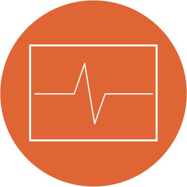 Turuncu kalp eğrisi düz bir tasarımda yuvarlak düğmesi