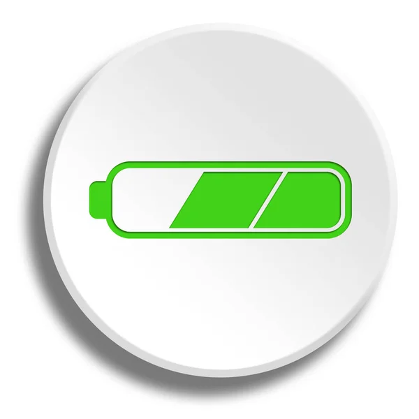 Zöld árnyék feliratú fehér kerek gomb, fél elem — Stock Fotó