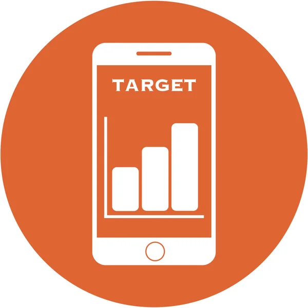Orange mål design i en platt rund knapp — Stockfoto
