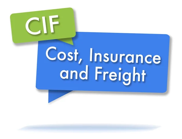 CIF Incoterms initals renkli baloncuklar içinde