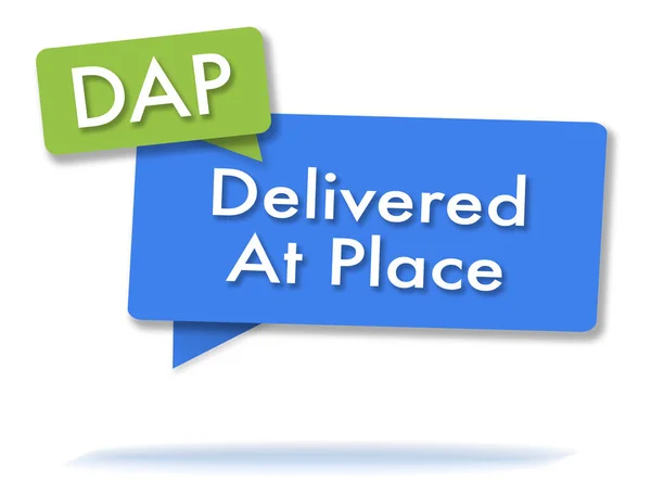 Incoterms initals renkli baloncuklar içinde dap